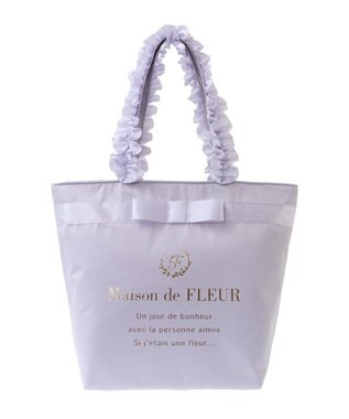 Maison de FLEUR ブランドロゴフリルハンドルトートＭバッグ Lilac