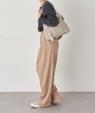 russet エンボスモノグラム2WAYショルダーバッグ(CE-1692) GrayBeige