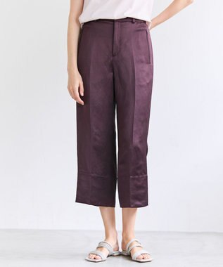 BEIGE， CASSITER / リネンブレンド サテンクロップドパンツ Bordeaux