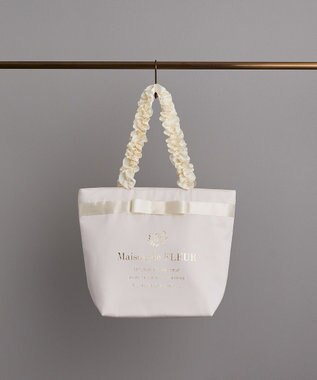 Maison de FLEUR ブランドロゴフリルハンドルトートＭバッグ Ivory