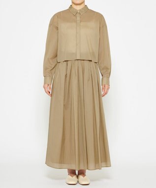 uncrave 【撥水・洗濯機洗い可】シアープルーフナイロン フレアスカート（uncrave STANDARD） ベージュ