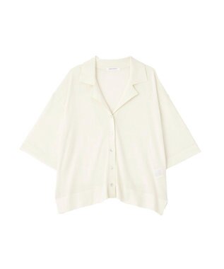 AMERICAN HOLIC 襟付き5分袖ニットカーディガン Off White