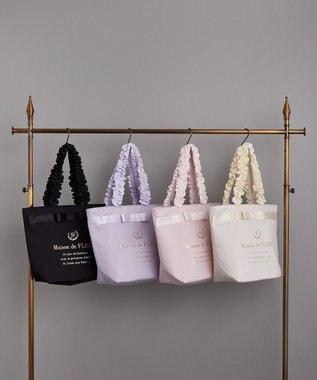 Maison de FLEUR ブランドロゴフリルハンドルトートＭバッグ Ivory