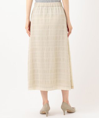 J.PRESS LADIES 【洗える】シャーリングシャドーボーダー スカート アイボリー系