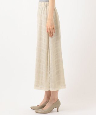 J.PRESS LADIES 【洗える】シャーリングシャドーボーダー スカート アイボリー系