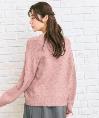 Feroux ハート柄ニット プルオーバー ピンク系