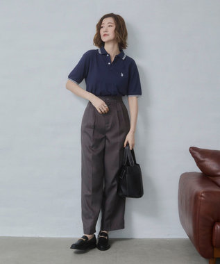 WEGO 【26年春夏新カラー登場/ユニセックス着用ITEM/SMLサイズ展開】U.S. POLO ASSN.別注ラインポロシャツ ネイビー