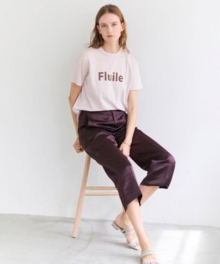 BEIGE， CASSITER / リネンブレンド サテンクロップドパンツ Bordeaux