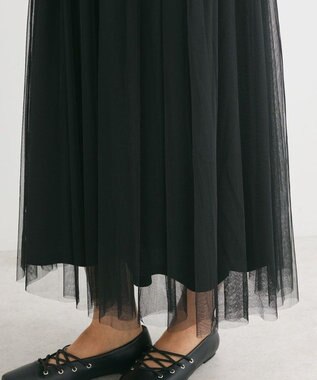 Green Parks ・ＥＬＥＮＣＡＲＥ　ＤＵＥ　チュールドッキングワンピ Charcoal Gray