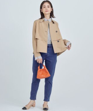 組曲 L コンパクトシャーティング フレア袖シャツ エクリュストライプ系1