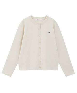 AMERICAN HOLIC ワンポイントロゴクルーカーディガン Ivory