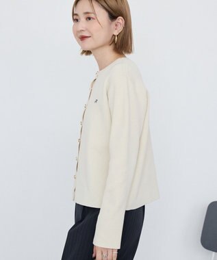 AMERICAN HOLIC ワンポイントロゴクルーカーディガン Ivory