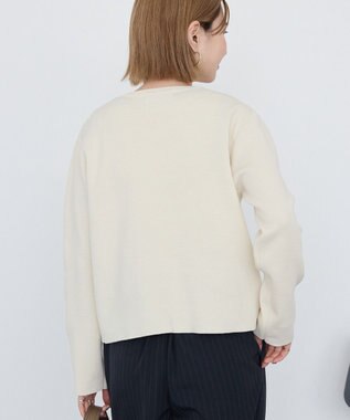 AMERICAN HOLIC ワンポイントロゴクルーカーディガン Ivory