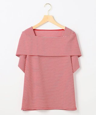 組曲 L 【先行予約】GIZAコットンオフショルダー カットソー オフ×チェリー系2