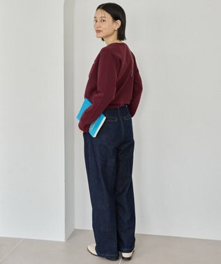 AMERICAN HOLIC ワンポイントロゴクルーカーディガン Bordeaux