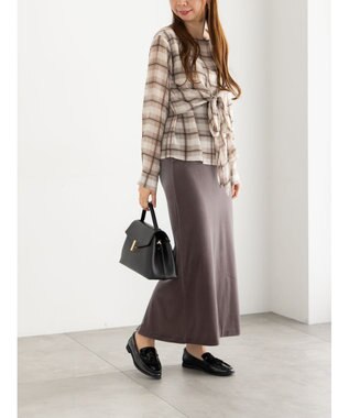 Te chichi ベロアナロースカート《2025Autumn catalog vol.2 item》 グレー