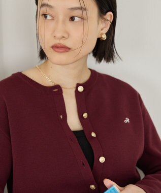 AMERICAN HOLIC ワンポイントロゴクルーカーディガン Bordeaux