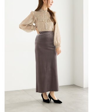 Te chichi ベロアナロースカート《2025Autumn catalog vol.2 item》 グレー