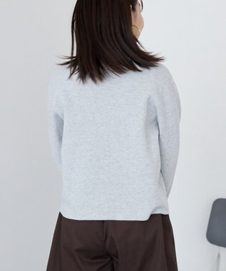 AMERICAN HOLIC ワンポイントロゴクルーカーディガン Gray Mixture