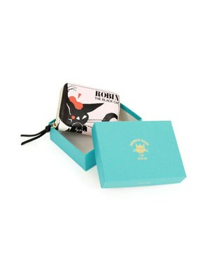 UNBILLION ペルケ perche×黒ねこ意匠 ROBIN / ジャバラカードウォレット ピンク