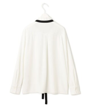 ICB 【洗える】マラボーテジョーゼット デザインカットソー オフホワイト系