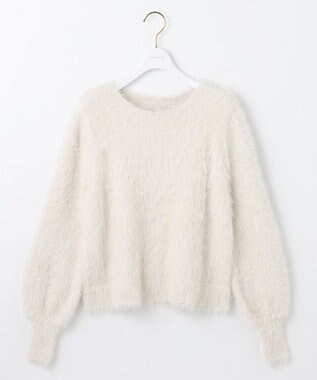 ANY SIS 【洗える】フィルムラメシャギー ニット オフホワイト