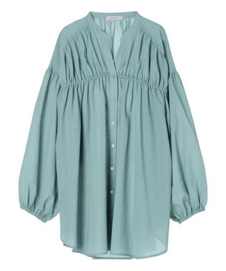 Green Parks シャーリングボリュームスキッパーチュニック Blue Green