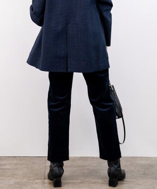 caqu レギュラーストレート 裏起毛コーデュロイパンツ navy