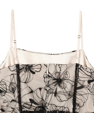 YECCA VECCA 【2点SET】フラワー柄スパンコール刺繍ドレス Ivory