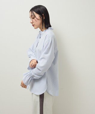 Green Parks フリルカラーインナーシャツ Stripe