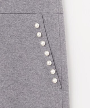 組曲 S 【パール釦付き】 ウールライクジャンパースカート ライトグレー系