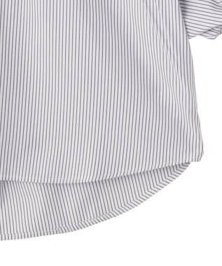 YECCA VECCA タックスリーブスキッパーブラウス Stripe White
