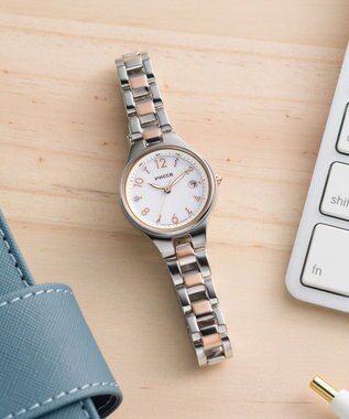 CITIZEN 【少し大きめ28mm】抜け感と透明感のあるソーラーテック電波時計 シルバー