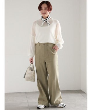 Te chichi 【WEB限定カラーあり】ペーパータッチヤーン2wayメッシュニット オフホワイト