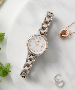 CITIZEN 【少し大きめ28mm】抜け感と透明感のあるソーラーテック電波時計 シルバー