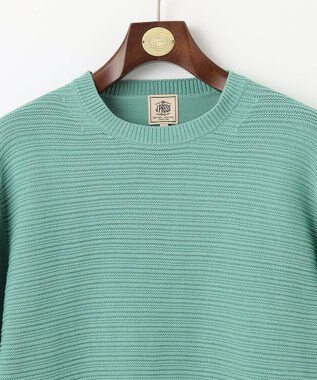 J.PRESS MEN 【KING SIZE】ドライコットン シャドーボーダーニット ライトグリーン系