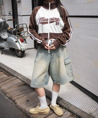 WEGO スタジアムロゴトラックジャケット ブラウン