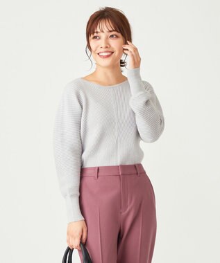 ANY SIS L 【洗える】アレンジRIB ニット アイスグレー
