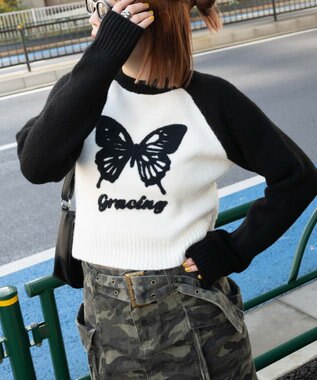 WEGO フラッフィーラグランちびニット ホワイト