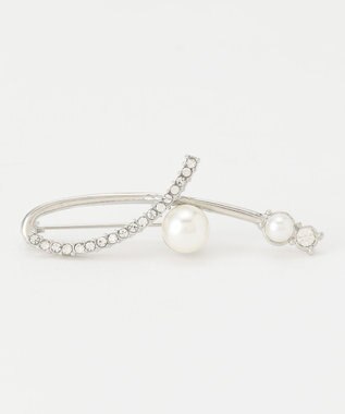 ANY SIS ドロップパール調 ブローチ シルバー