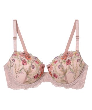 une nana cool バックスタイルまでかわいい Steppe Flower ワイヤーブラ スモークピンク