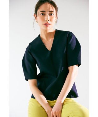 uncrave 【UVカット】サスティナブルUV ボリュームスリーブニット ネイビー