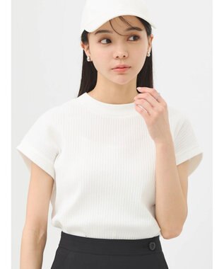 earth music&ecology フレンチスリーブリブプルオーバー Off White