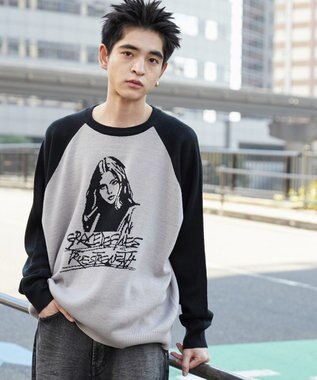 WEGO ラグランジャガードグラフィックプルオーバー