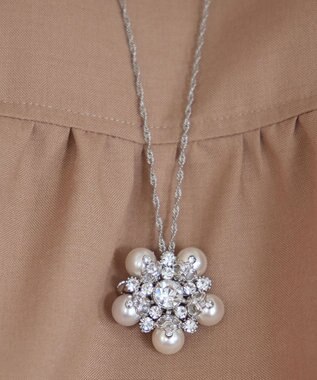 Tiaclasse パールブローチ２WAYネックレス シルバー