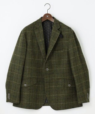 JOSEPH ABBOUD 【キングサイズ・ツィード/UKファブリック】 ツイード　ウィンドーベン ジャケット カーキ系4