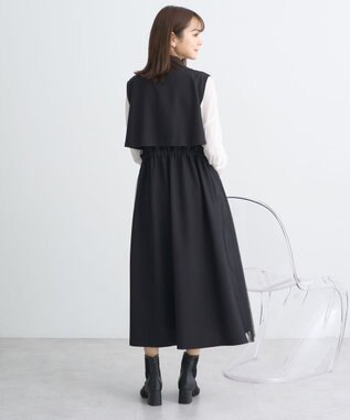 earth music&ecology サイドプリーツジレンチ ブラック