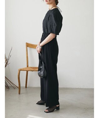 Green Parks AnriettMusee ショート丈ジャガードトップス Black