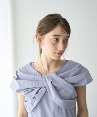 YECCA VECCA リボンデザインブラウス Blue
