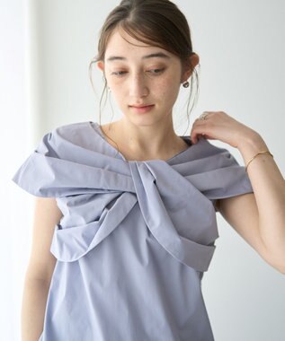 YECCA VECCA リボンデザインブラウス Blue